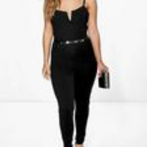 Navy Plunge Blue Jump Suit